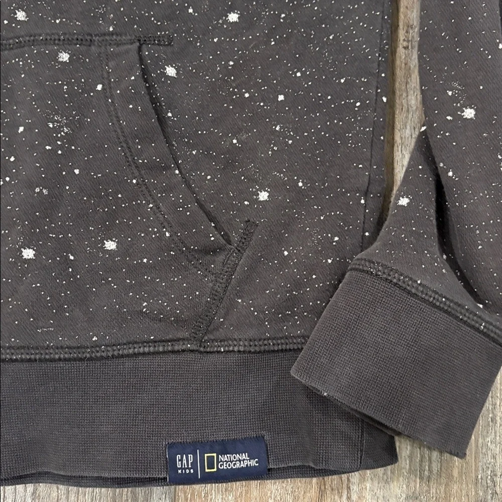 GAP Kids x National Geographic Unisex Black Moon Hoodie Sweatshirt size 12